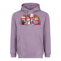 Lavender pink Christmas winter snowman coffee Heavyweight Hoodie - Jasminsmagicworld