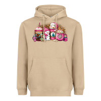 Mushroom pink Christmas winter snowman coffee Heavyweight Hoodie - Jasminsmagicworld