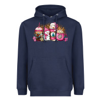 Navy pink Christmas winter snowman coffee Heavyweight Hoodie - Jasminsmagicworld