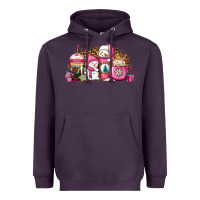Plum pink Christmas winter snowman coffee Heavyweight Hoodie - Jasminsmagicworld