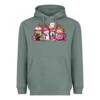 Sage pink Christmas winter snowman coffee Heavyweight Hoodie - Jasminsmagicworld