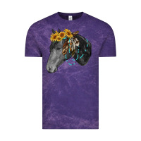 Cloud Purple black and white western horse Vintage Tee - RanaPortraitStore