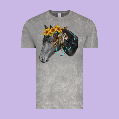 Vintage Tee black and white western horse