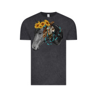 Vintage Black black and white western horse Vintage Tee - RanaPortraitStore