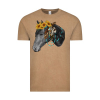 Vintage Coffee black and white western horse Vintage Tee - RanaPortraitStore