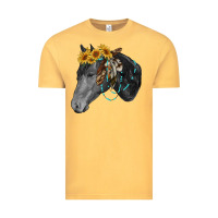 Vintage Mustard black and white western horse Vintage Tee - RanaPortraitStore