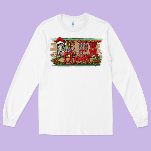 Christmas Western Papa Claus Long Sleeve Tee Designed By Ranaportraitstore