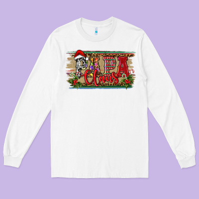 Christmas Western Papa Claus Long Sleeve Tee Designed By Ranaportraitstore