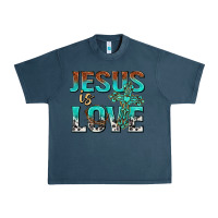 Midnight Navy jesus is love Urban Heavy Tee - texasbilliewilder