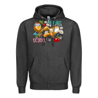 Charcoal Heather i dig 100 days of school Zipper Hoodie - RacoonDesign