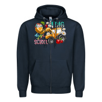 Navy i dig 100 days of school Zipper Hoodie - RacoonDesign