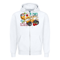 White i dig 100 days of school Zipper Hoodie - RacoonDesign