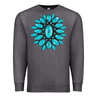 Charcoal Heather turqoise gemstone Premium Sweatshirt - AdoDesignShop