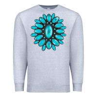 Heather Grey turqoise gemstone Premium Sweatshirt - AdoDesignShop