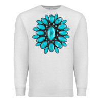 Oatmeal Heather turqoise gemstone Premium Sweatshirt - AdoDesignShop