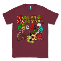 Burgundy Mama Needs A Drink Classic Tee - FaDigitalArtStudio