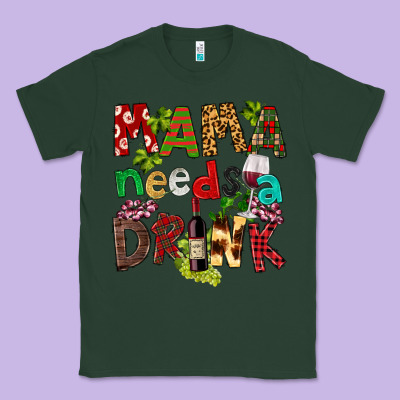 Mama Needs A Drink Classic Tee Designed By Fadigitalartstudio