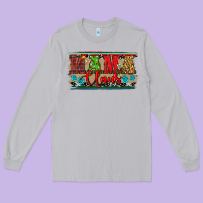 Christmas Western Mama Claus Long Sleeve Tee Designed By Ranaportraitstore