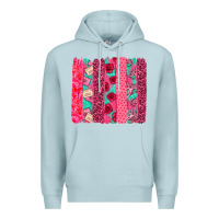 Blue Mist valentines day brushstroke Premium Hoodie - NancyCooperArtShop