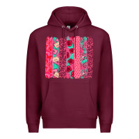 Burgundy valentines day brushstroke Premium Hoodie - NancyCooperArtShop
