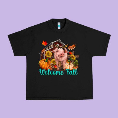 Welcome Fall Pig Urban Heavy Tee Designed By Ranaportraitstore