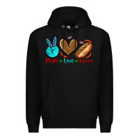 Black peace love hotdogs Premium Hoodie - AdoDesignShop