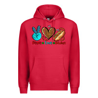 Cardinal peace love hotdogs Premium Hoodie - AdoDesignShop
