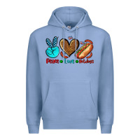 Colony Blue peace love hotdogs Premium Hoodie - AdoDesignShop