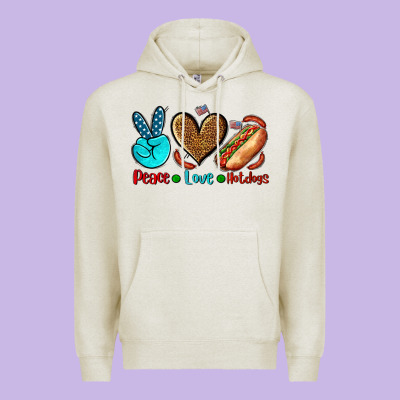 Peace Love Hotdogs Premium Hoodie Designed By Adodesignshop