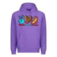Purple peace love hotdogs Premium Hoodie - AdoDesignShop