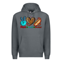 Rock peace love hotdogs Premium Hoodie - AdoDesignShop