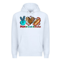 White peace love hotdogs Premium Hoodie - AdoDesignShop