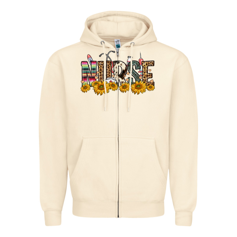 Nurse Sunflower Zipper Hoodie by FaDigitalArtStudio | Teevron