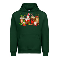 Forest Green Christmas gnomes coffee cups Urban Hoodie - MaliasSmallBusiness