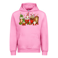 Fuchsia Pink Christmas gnomes coffee cups Urban Hoodie - MaliasSmallBusiness
