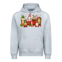 Heather Grey Christmas gnomes coffee cups Urban Hoodie - MaliasSmallBusiness