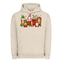 Pigment French Oak Christmas gnomes coffee cups Urban Hoodie - MaliasSmallBusiness
