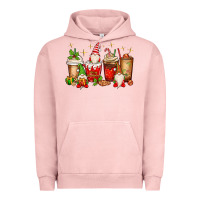 Pigment Salmon Christmas gnomes coffee cups Urban Hoodie - MaliasSmallBusiness