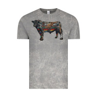 Cloud Rock black angus bull with western patterns Vintage Tee - RanaPortraitStore