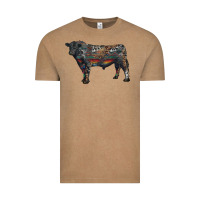 Black Angus Bull With Western Patterns Vintage Tee | Teevron