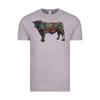 Vintage Zinc black angus bull with western patterns Vintage Tee - RanaPortraitStore