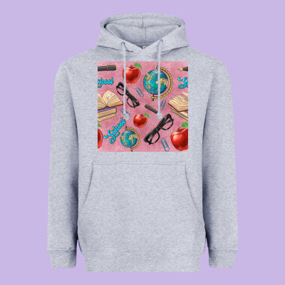Teacher Seamless Pattern Heavyweight Hoodie Designed By Bundleandbundleshop