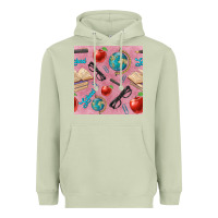 Matcha Teacher Seamless Pattern Heavyweight Hoodie - BundleAndBundleShop