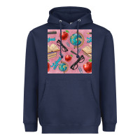 Navy Teacher Seamless Pattern Heavyweight Hoodie - BundleAndBundleShop