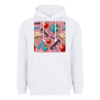 White Teacher Seamless Pattern Heavyweight Hoodie - BundleAndBundleShop
