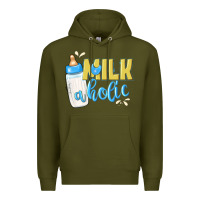 Army Green milkaholic boys Premium Hoodie - NancyCooperArtShop