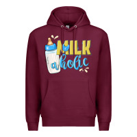Burgundy milkaholic boys Premium Hoodie - NancyCooperArtShop