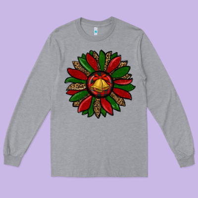 Christmas Sunflower Long Sleeve Tee Designed By Ranaportraitstore