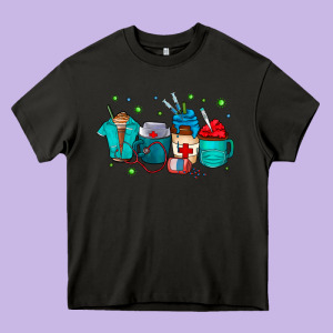 Nurse Drink Coffee Heavy Core Tee Designed By Cowhidedigitalart