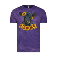 Cloud Purple black angus calf with sunflowers Vintage Tee - RanaPortraitStore